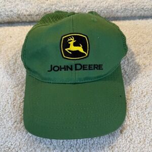 John‎ Deere Green Mesh Trucker Hat Baseball Cap One Size Fits All Mens